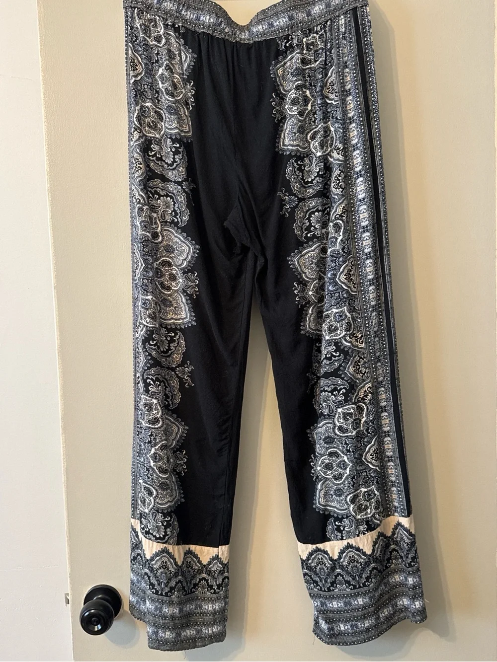 Cynthia Rowley‎ Paisley Wide Leg Cropped Pants Size Large 100% Rayon